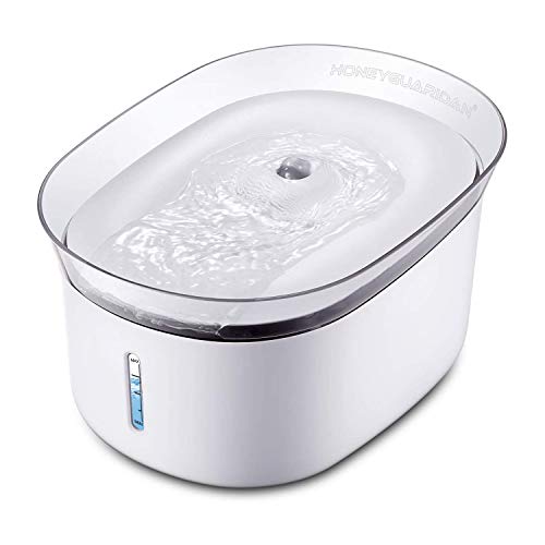 HoneyGuaridan W18 Fuente de Agua automática para Mascotas, dispensador de Agua para Perros y Gatos, 2 l