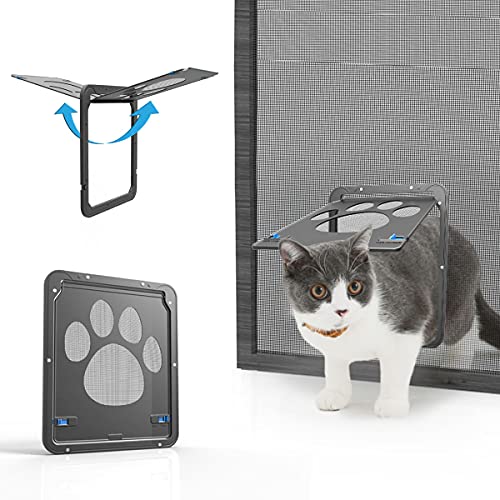 NAMSAN Gatera para Mosquitera Compuerta Gatuna Fácil de Montar, Abrir y Cerrar sin Problemas, Imán Quede Cerrada (24CM X 29CM)